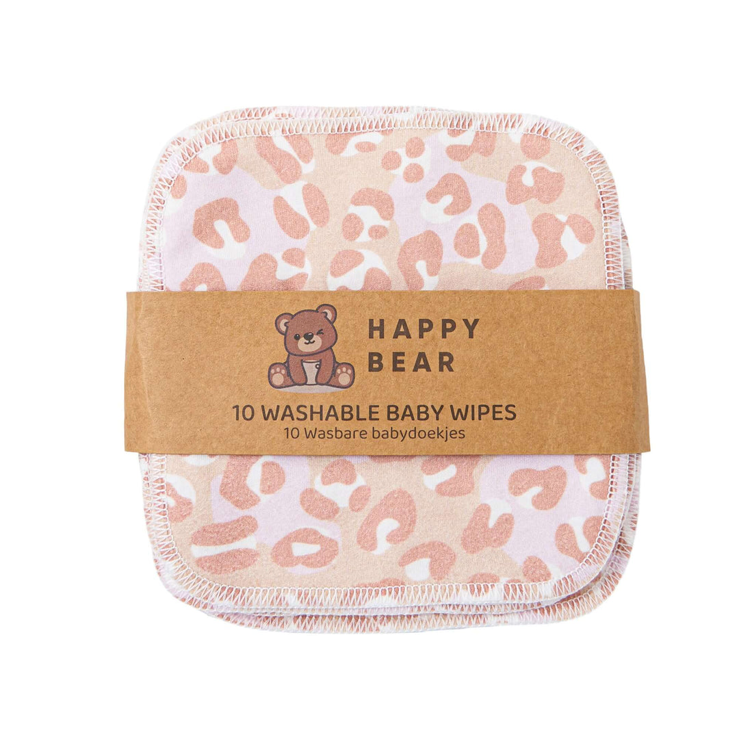 Happy Bear - Wasbare babydoekjes - 10 stuks - Roar